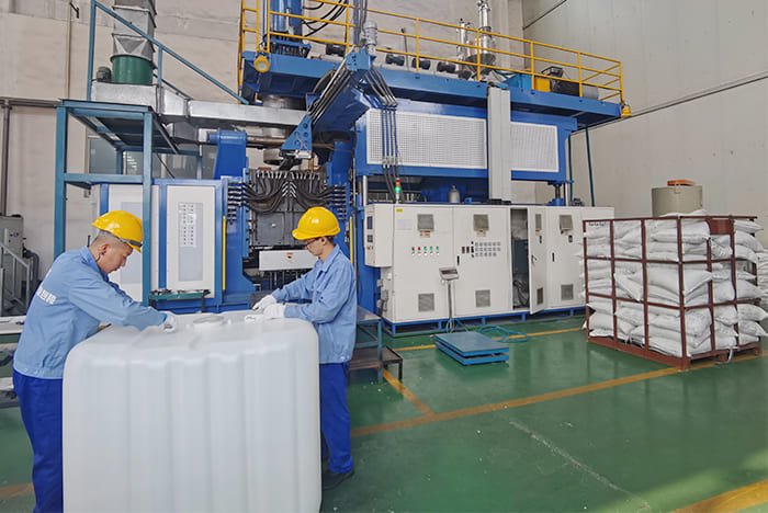 IBC blow molding machine from customer